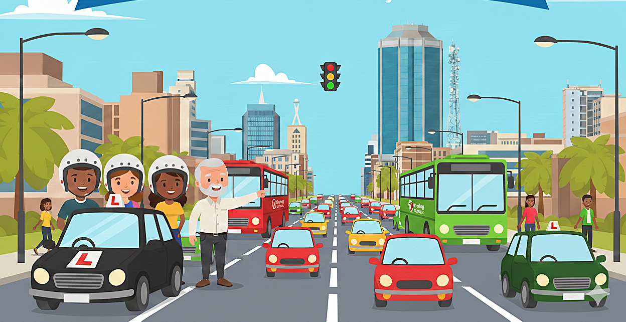 Harare City Centre Traffic Driving Scene